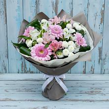 Букет цветов из:  Герберы, Альстромерии и Хризантемы #REPLACE_PRED# Чике