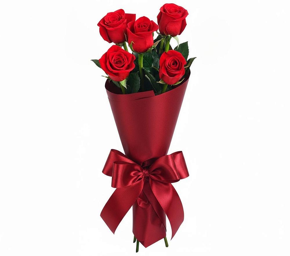 Букет 5 Красных роз Эдлесс Лав в Чике
