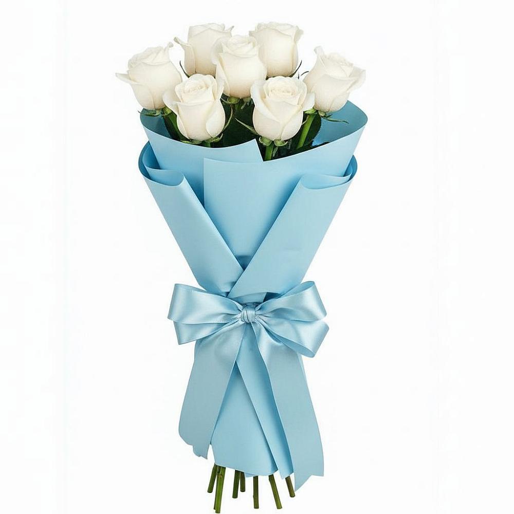 Букет 7 белых роз Проуд в Чике