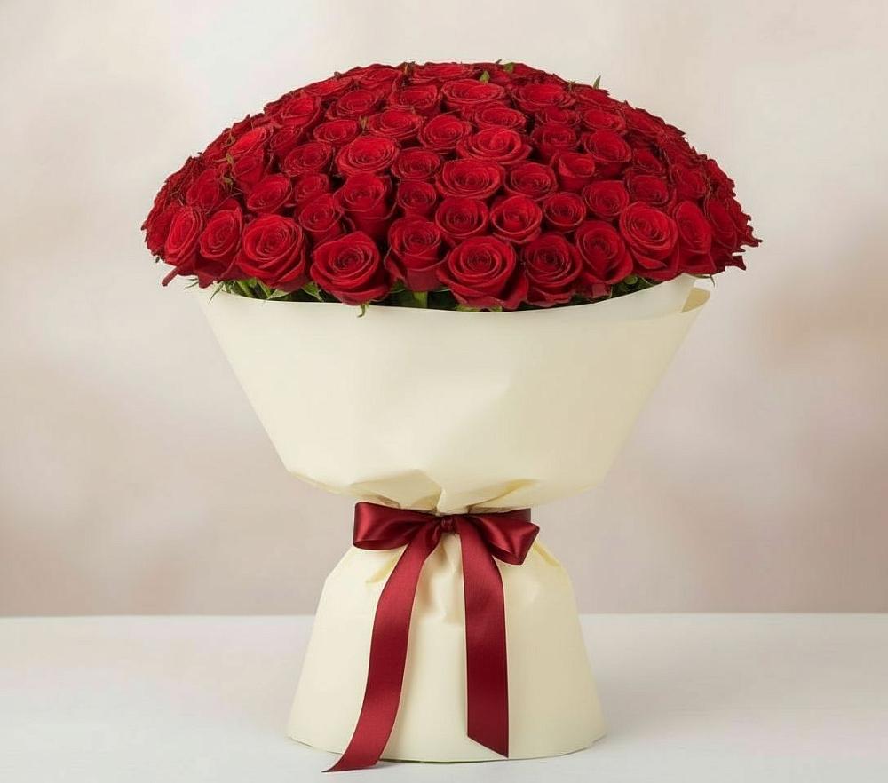 Букет 101 Красная роза Милано в Чике