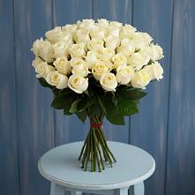 Букет 51 Белая роза Эдлесс Лав в Чике