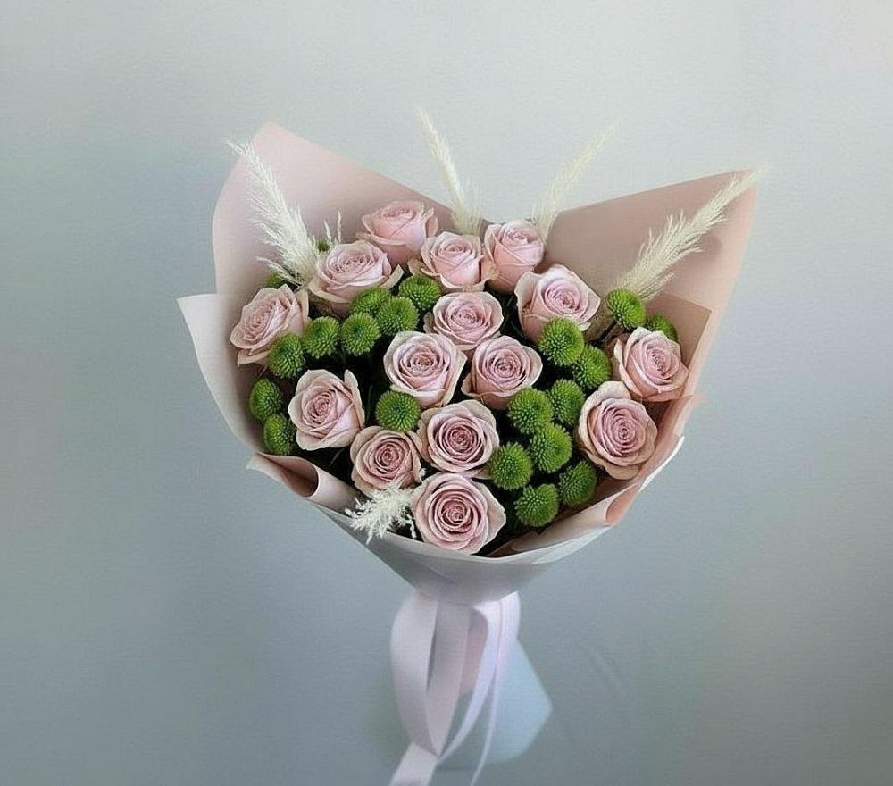 Букет цветов из: Розы и Хризантемы в Чике