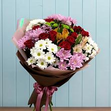Букет цветов из:  Розы, Хризантемы и Альстромерии в Чике