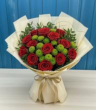 Букет цветов из:  Розы и Хризантемы в Чике