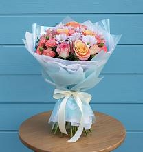 Букет цветов из:  Хризантемы и Розы #REPLACE_PRED# Чике